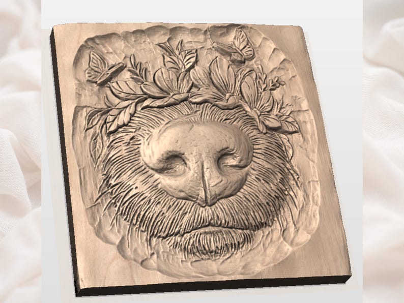 Highland Cow Nose 3D Relief STL view 2