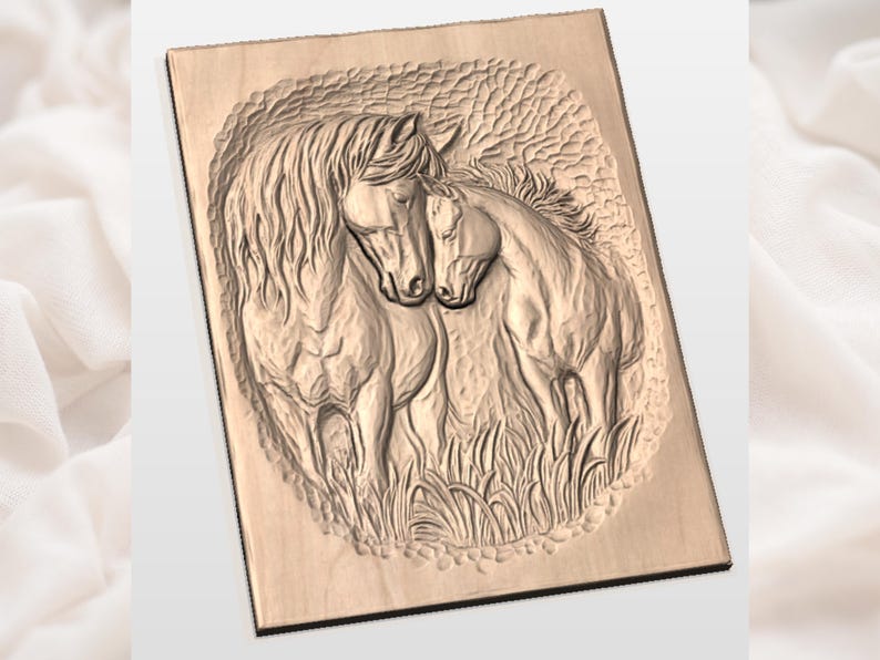 Horse Mare and Foal STL view 2