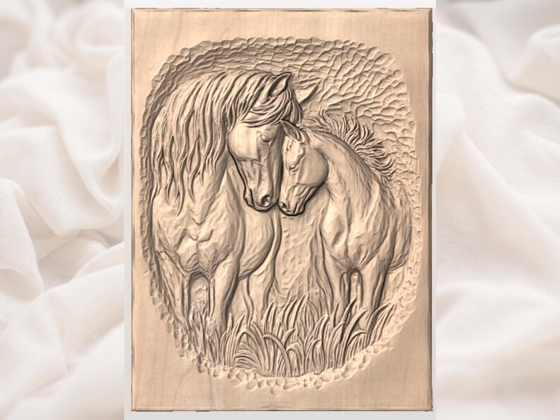 Horse Mare and Foal STL view 3