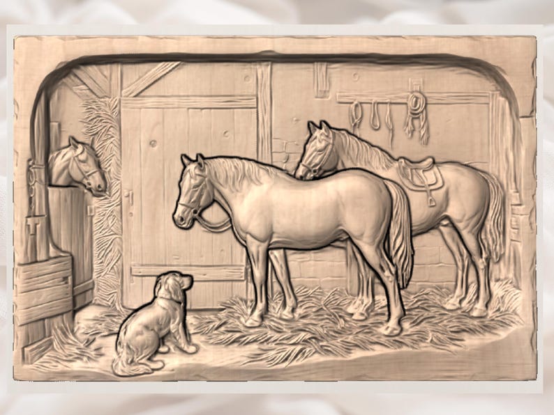 Horse Stable STL view 3
