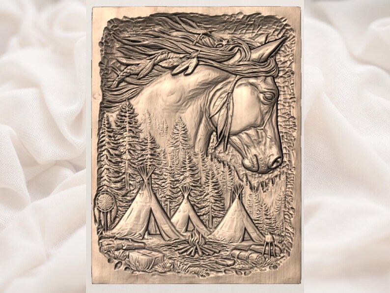 Horse Teepee Camp STL view 3