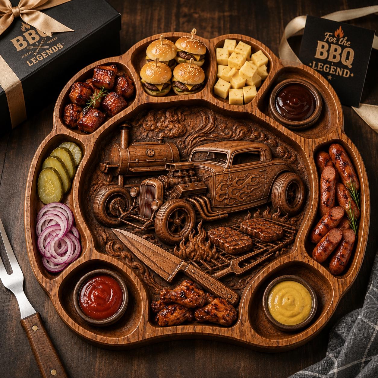 Hot Rod BBQ Serving Tray STL for CNC Router view 8