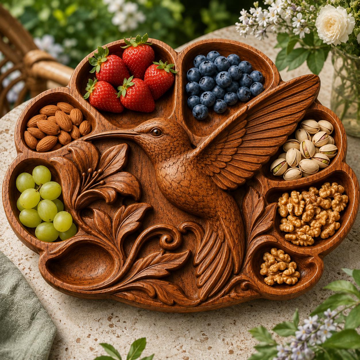 Hummingbird Serving Tray STL File for CNC Router view 5