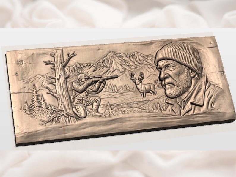 Hunter Deer Relief STL view 2