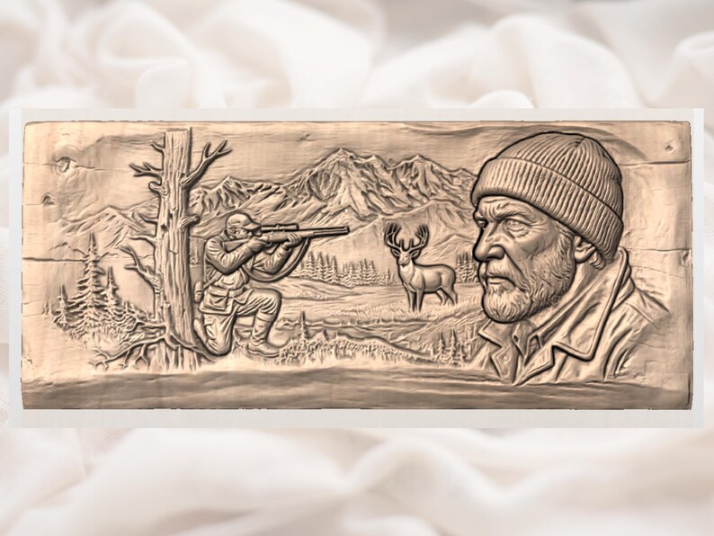 Hunter Deer Relief STL view 3