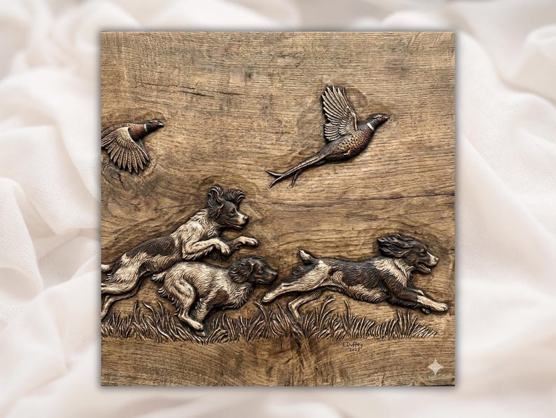 Hunting Dogs 3D Relief STL bas-relief STL design