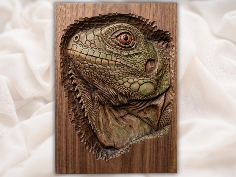 Iguana Lizard 3D Relief STL bas-relief STL design