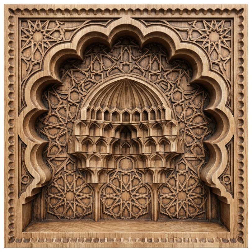 Islamic Muqarnas Archway CNC Relief STL bas-relief STL design