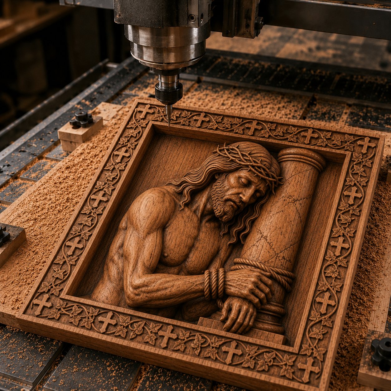 Jesus Bound to Pillar Corner Applique view 10