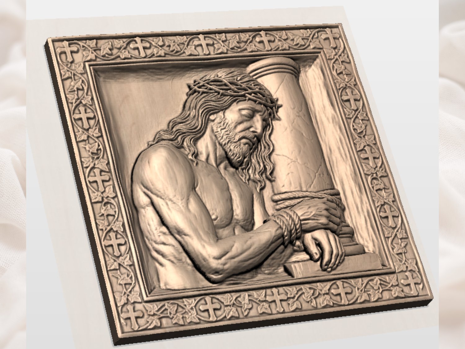 Jesus Bound to Pillar Corner Applique view 3