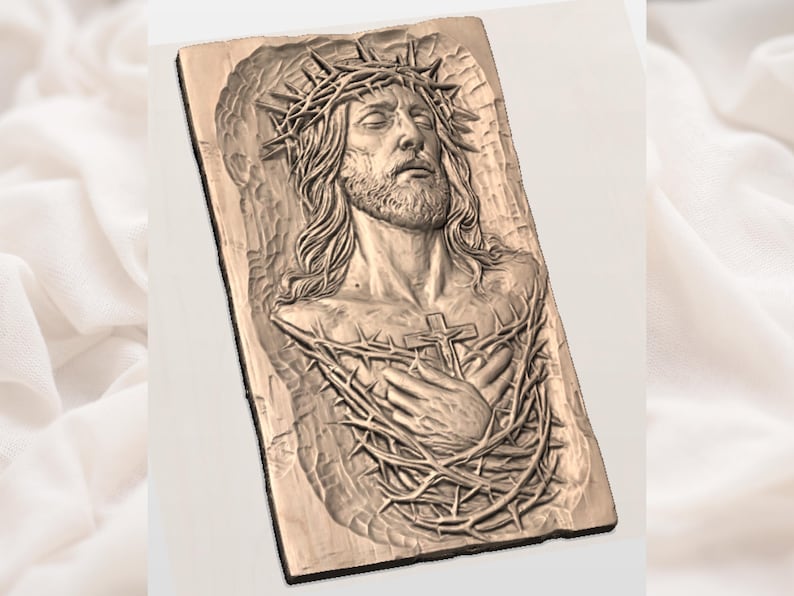 Jesus Crown of Thorns 3D Relief STL view 3