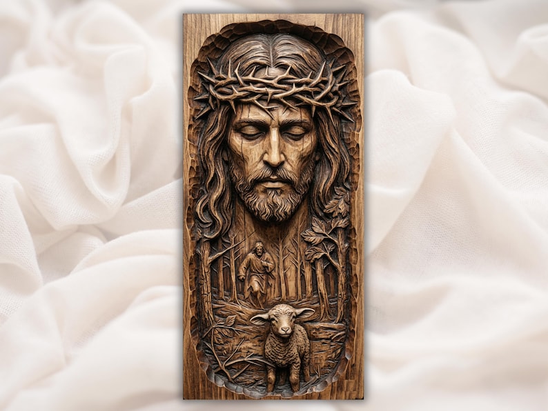Jesus Crown of Thorns Relief STL bas-relief STL design