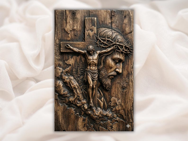 Jesus Crucifixion 3D Relief STL bas-relief STL design