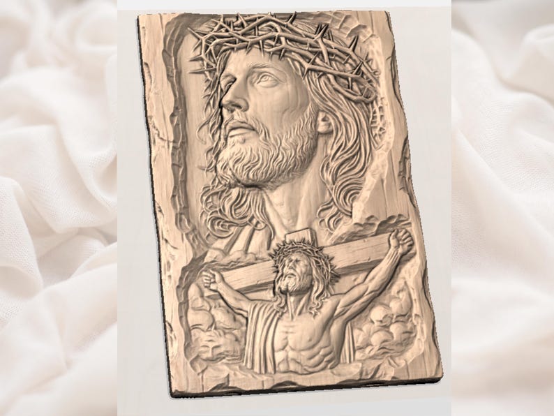 Jesus Crucifixion 3D Relief STL view 2