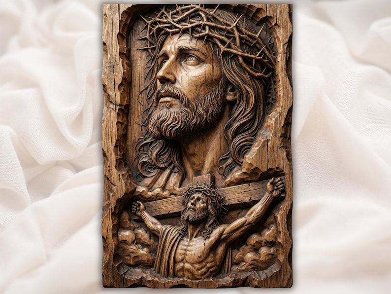 Jesus Crucifixion 3D Relief STL bas-relief STL design