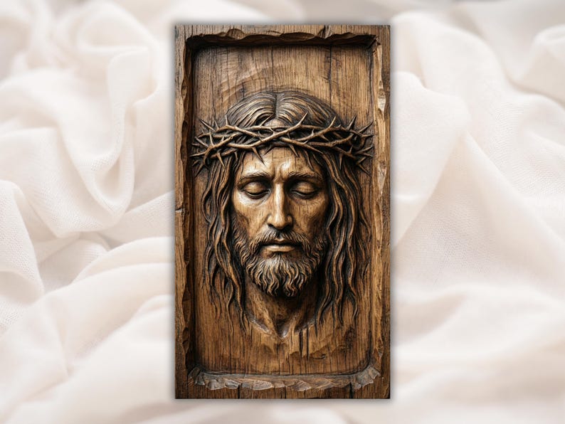 Jesus Face Relief STL bas-relief STL