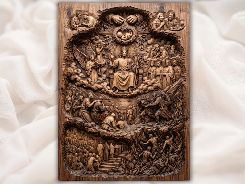 Jesus Judgment Day 3D Relief STL bas-relief STL design