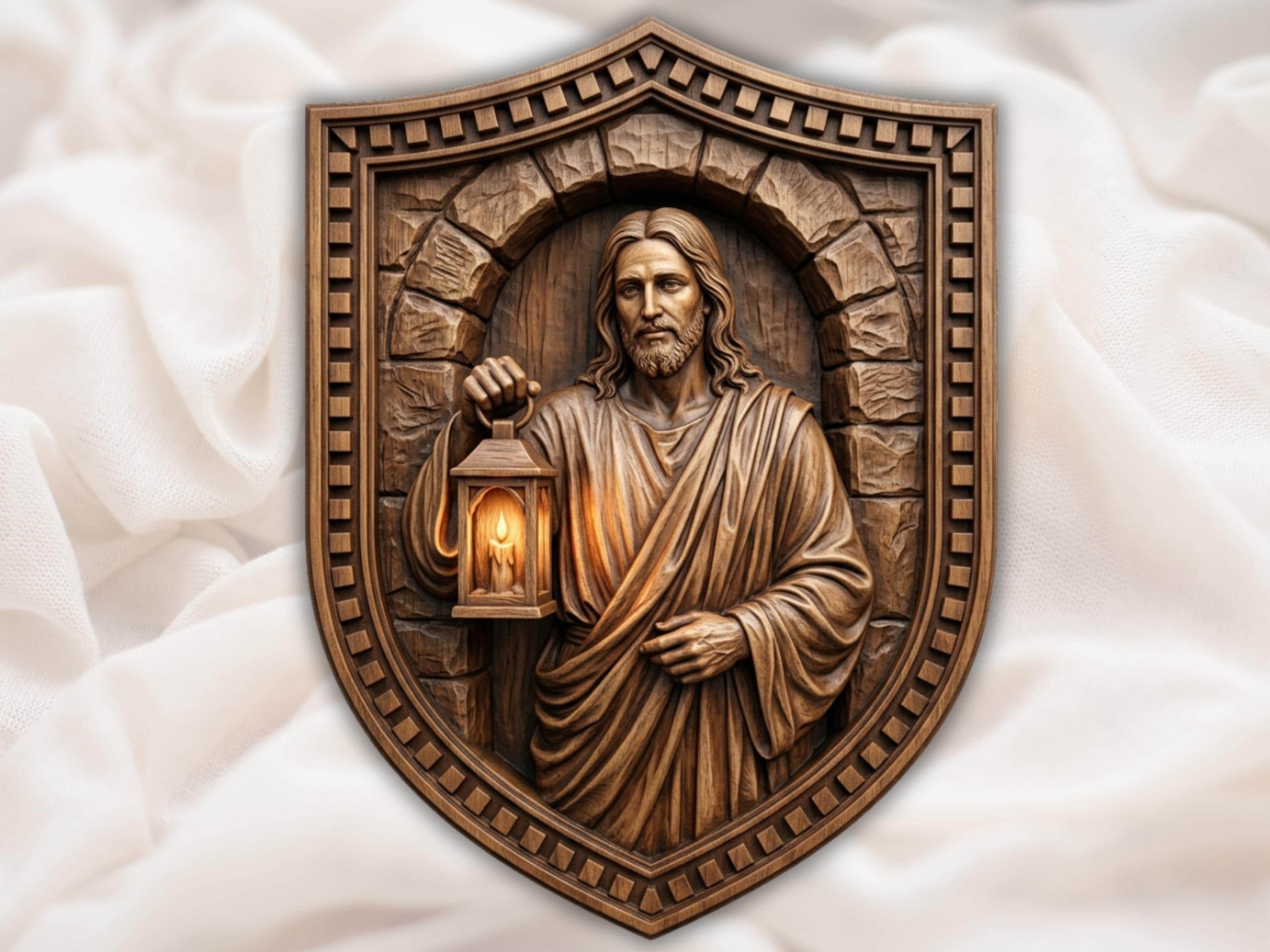 Jesus Light of the World Relief STL file for CNC router bas-relief STL
