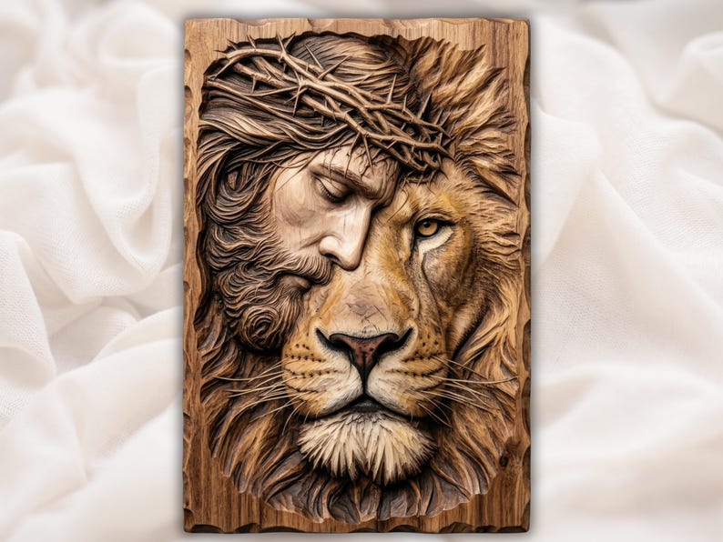 Jesus Lion of Judah STL bas-relief STL design