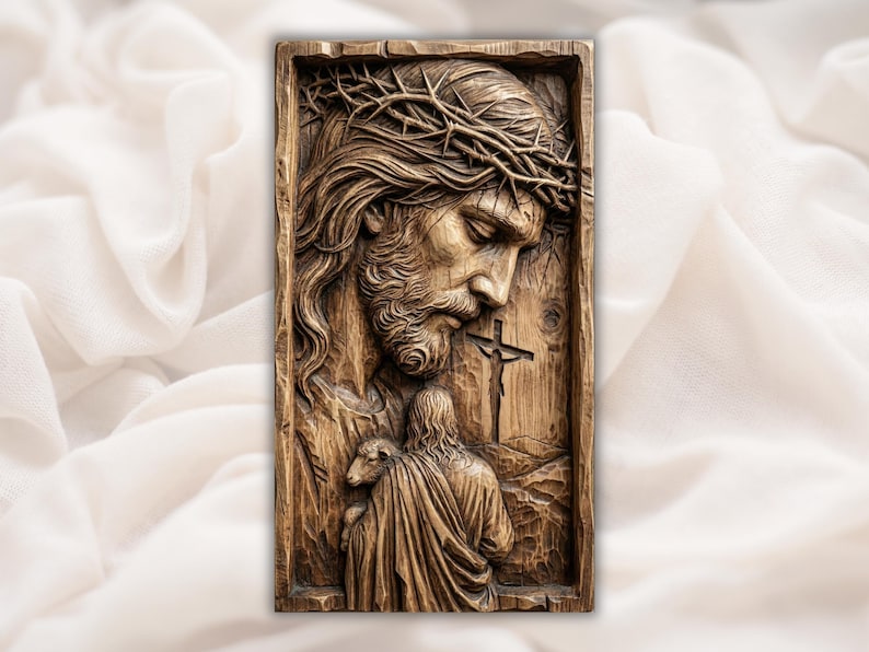 Jesus Portrait 3D Relief STL bas-relief STL