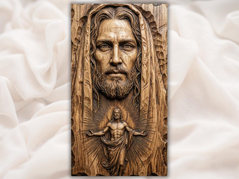 Jesus Portrait 3D Relief STL bas-relief STL