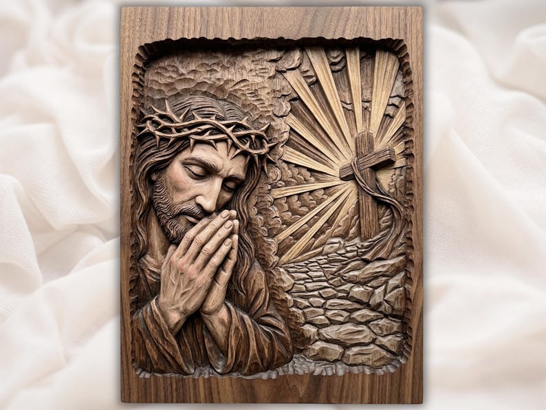 Jesus Praying STL bas-relief STL