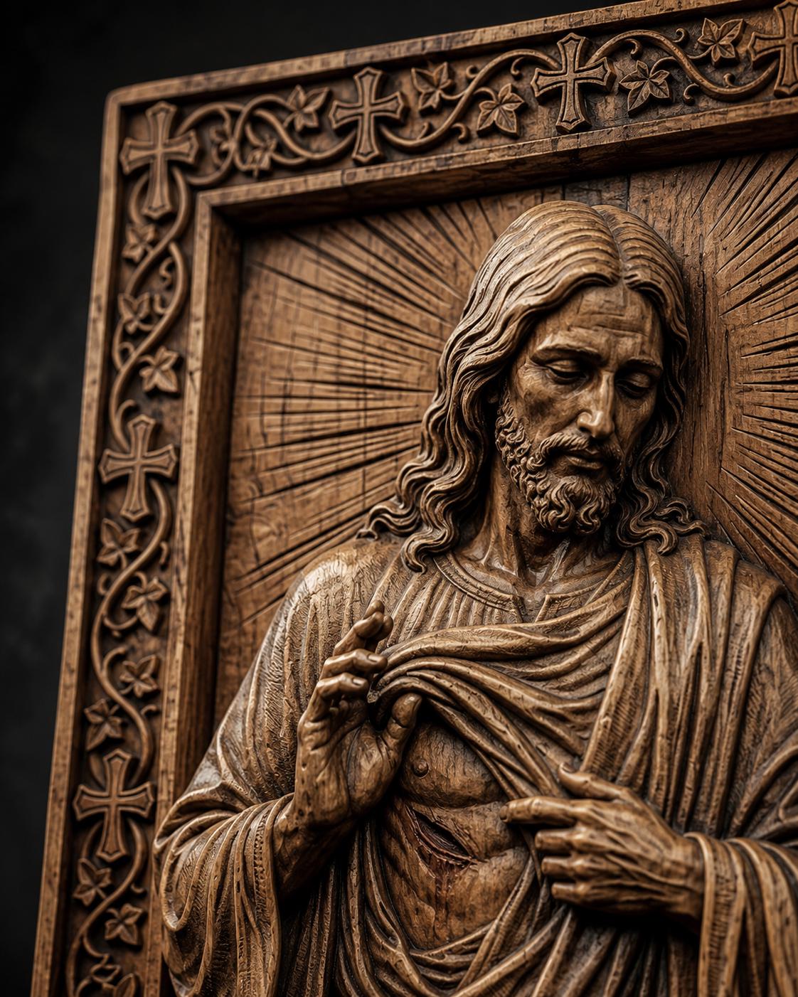 Jesus Wounded Side Relief bas-relief STL