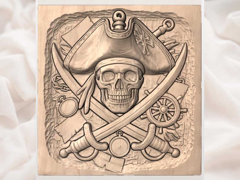 Jolly Roger Pirate STL view 3