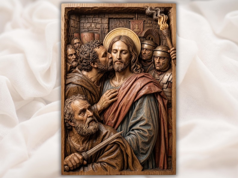Kiss of Judas STL bas-relief STL