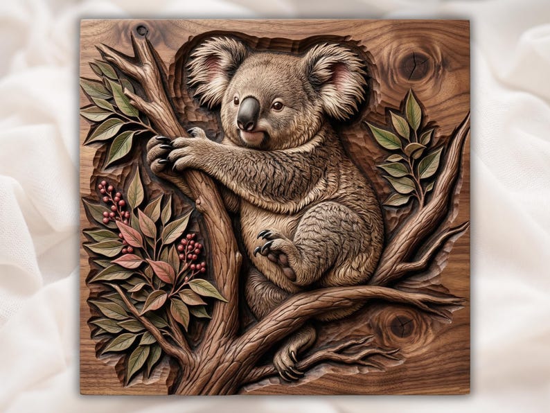 Koala Bear STL bas-relief STL design