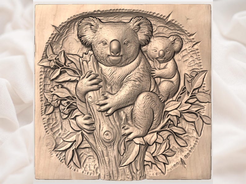 Koala Family STL view 2