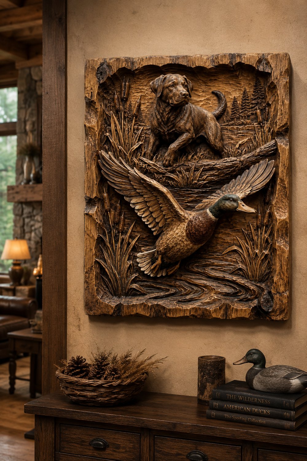 Labrador Retriever Hunting Mallard Duck Wall Art Panel view 6