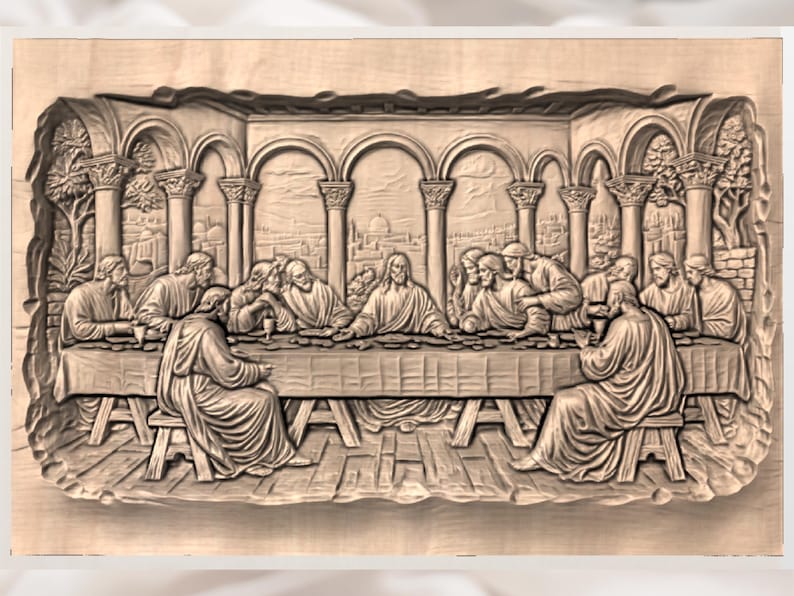 The Last Supper 3D Relief STL view 2