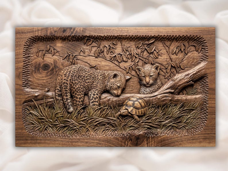 Leopard Cub Tortoise  STL bas-relief STL