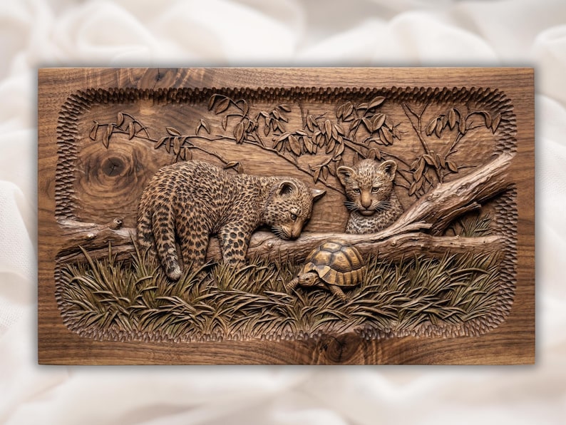 Leopard Cub Tortoise  STL bas-relief STL design