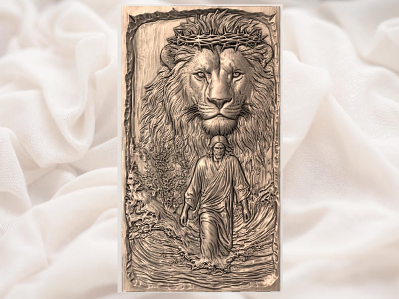Lion of Judah 3D Relief STL view 2