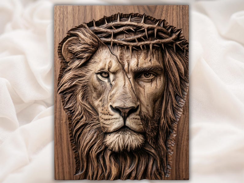 Lion of Judah Jesus STL bas-relief STL