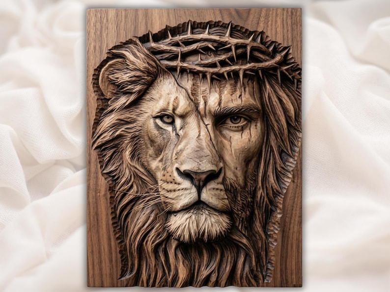 Lion of Judah Jesus STL bas-relief STL design