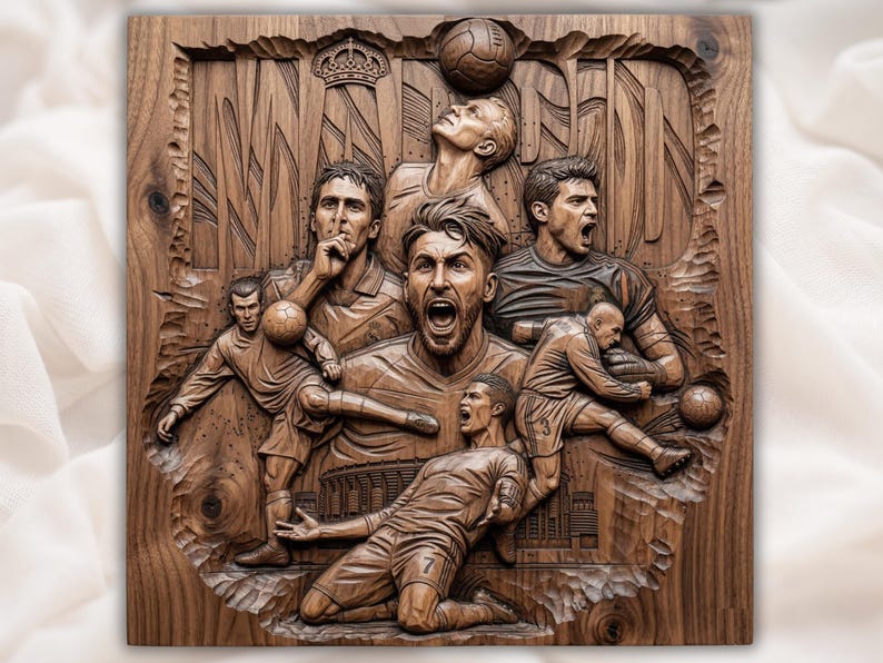 Madrid Football File bas-relief STL