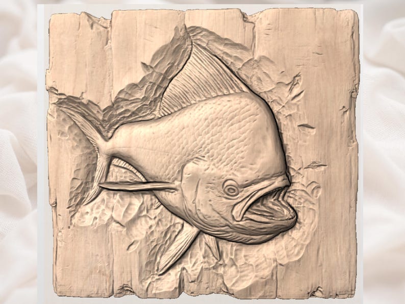 Mahi Mahi Relief STL view 2
