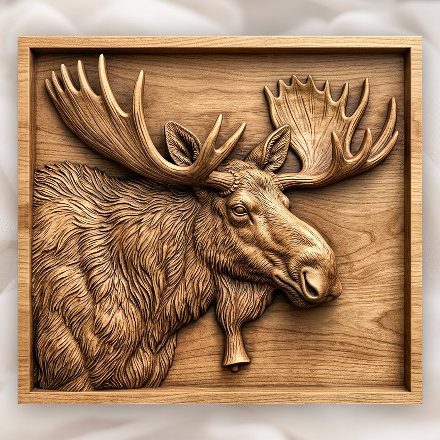 Majestic Bull Moose Wildlife CNC Relief STL