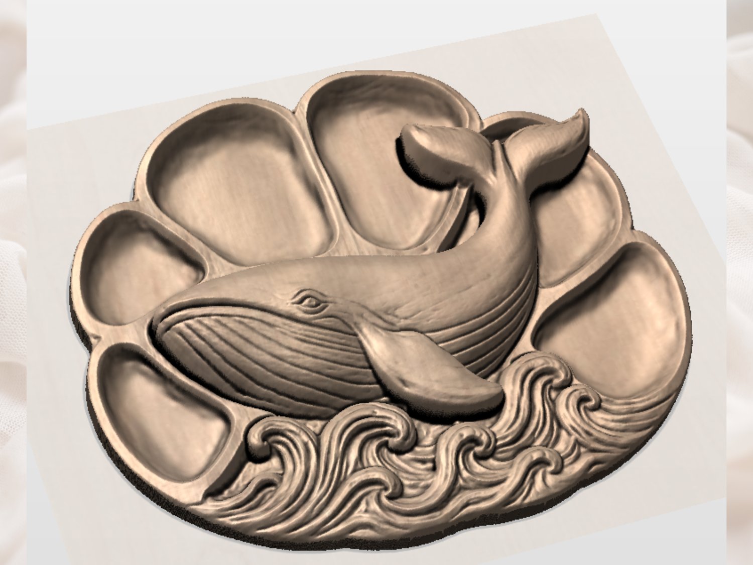 Majestic Humpback Whale Ocean Tray Panel view 2