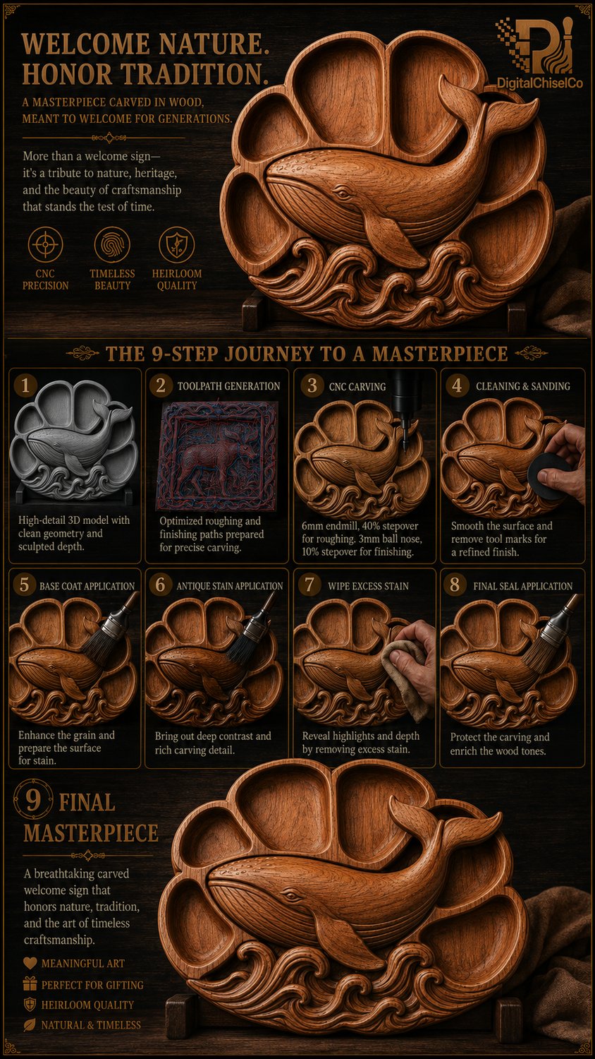 Majestic Humpback Whale Ocean Tray Panel view 5