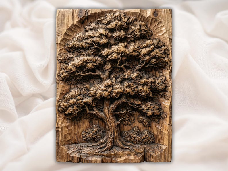 Majestic Oak Tree 3D STL Relief bas-relief STL design
