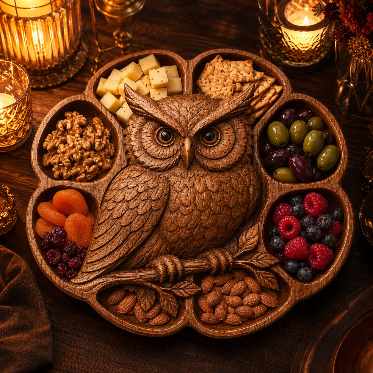 Majestic Owl Wood Carving Platter view 8