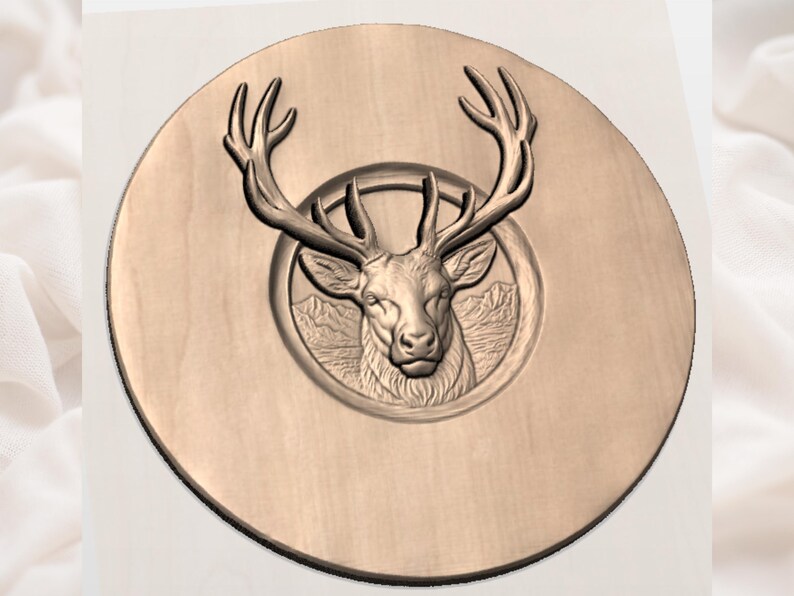 Majestic Stag 3D Relief STL File view 2