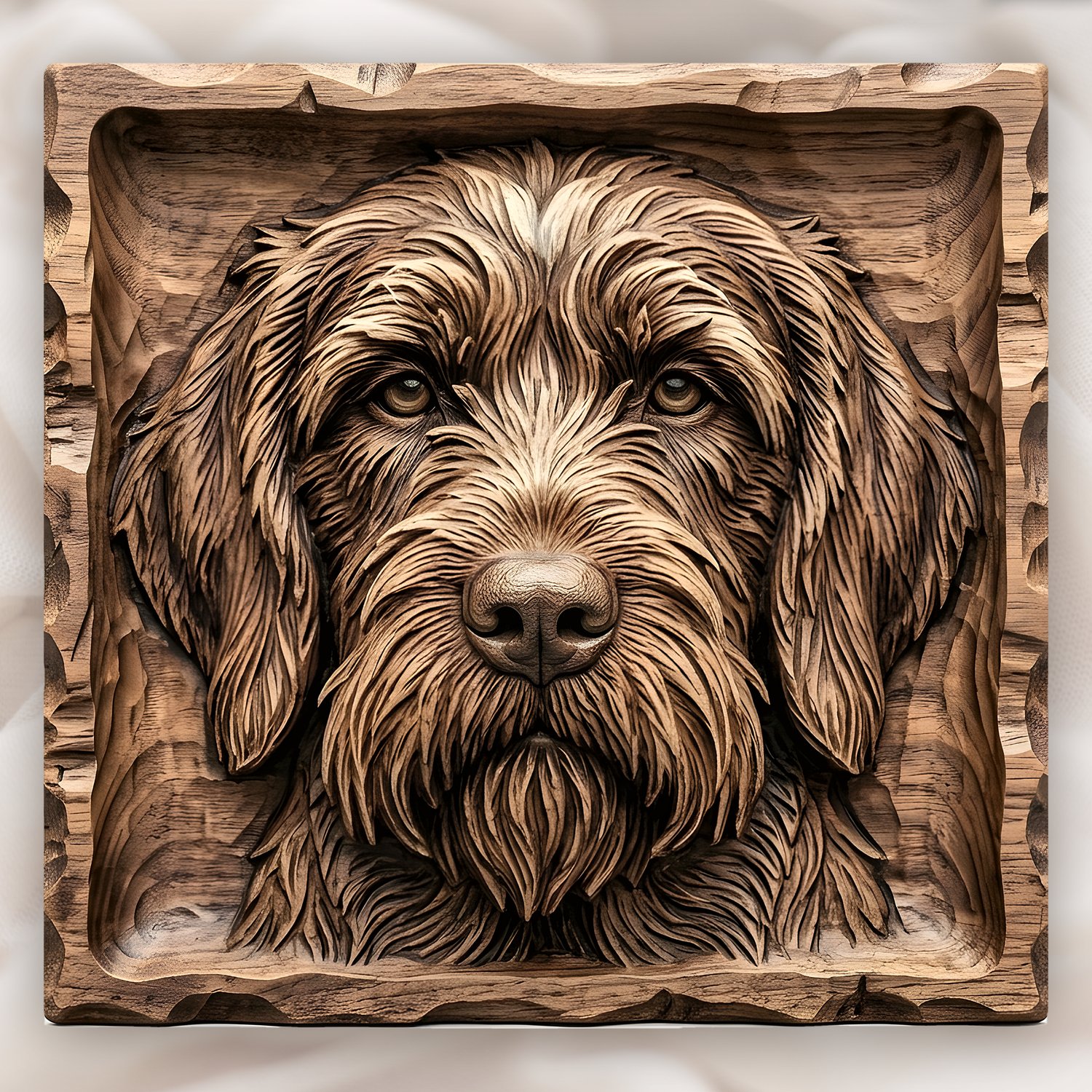 Majestic Wirehaired Pointing Griffon Hunting Dog CNC Relief STL