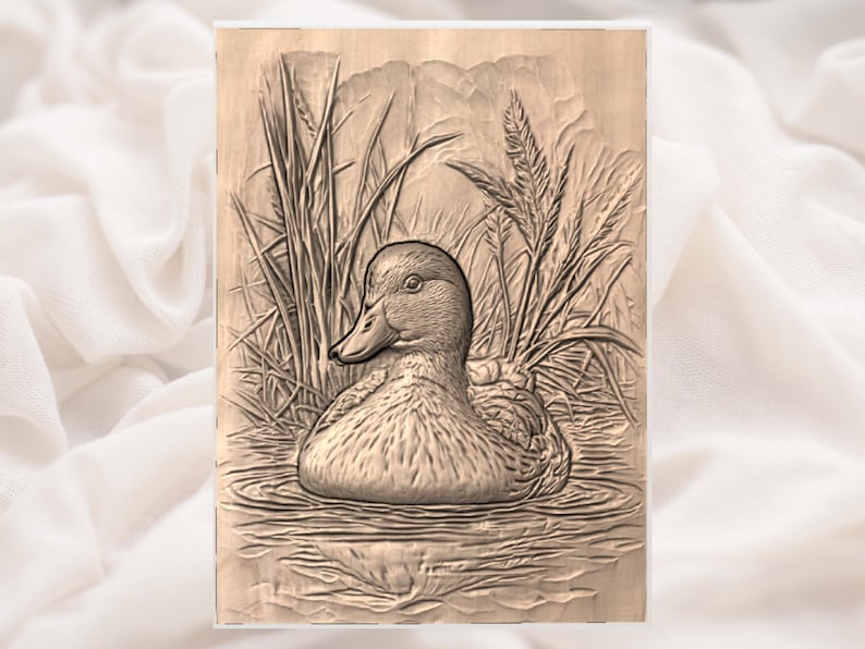 Mallard Duck 3D Relief STL File view 3