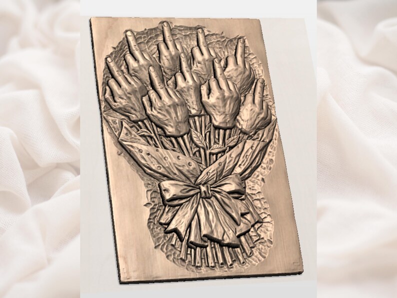 Middle Finger Bouquet STL view 3