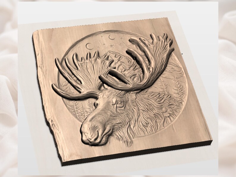 Moose Head STL Relief view 2